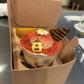 試食のデザートが可愛かったです。