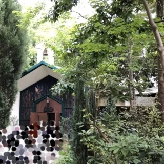レトロな森の中にたたずむイメージです。