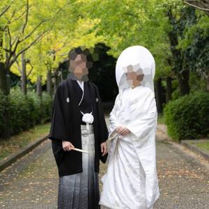 親族紹介で集まる前にお庭で撮影しました。|567720さんの熱田神宮会館の写真(1077576)