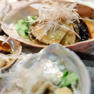 アワビの餡かけ