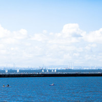 会場から見える海