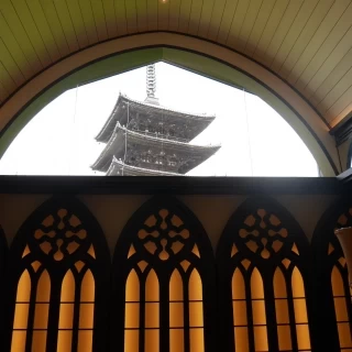 八坂の塔が見える
