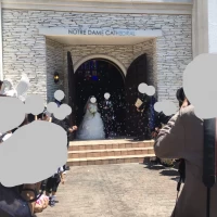 大聖堂から出た時。シャボン玉の演出も綺麗でした！