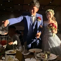 水の演出で卓上周り！！