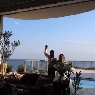 入場。海が見えて最高です