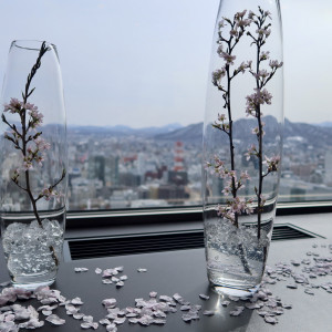 さくらモチーフのフラワーコーデ、季節の花で注文しました|571745さんのJRタワーホテル日航札幌の写真(1285201)