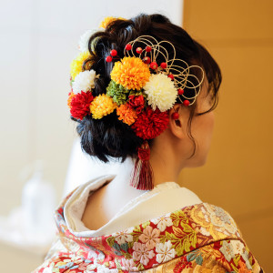 新婦和装色打ち掛けに合わせた装花|571745さんのJRタワーホテル日航札幌の写真(1280974)