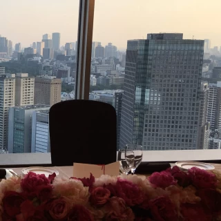 披露宴会場のメインテーブルからみられる景色です