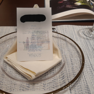 試食のメニュー(名前やそれぞれ違う写真を印刷してくれる配慮)