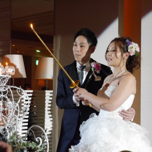 キャンドルサービス|572765さんのヴェルジェくらしき/FIVESTAR WEDDINGの写真(1114042)