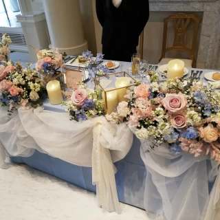 新婦のイメージにあった水色の世界観