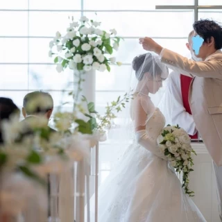 神戸の海が一望のチャペル
