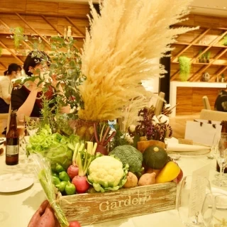 秋に開催したので、お花だけでなくお野菜も一緒に！
