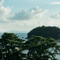 ガーデンからみた竹島の綺麗な景色