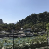 目の前は川です