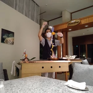 ホテルでの鉄板スイーツ|574506さんのルネッサンス・リベーラ教会(ルネッサンスリゾートオキナワ内)チュチュリゾートウエディングの写真(1126174)