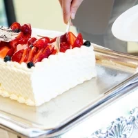 ケーキ周りは装飾なしにしました。