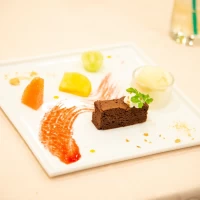 チョコブラウニーとバニラアイス