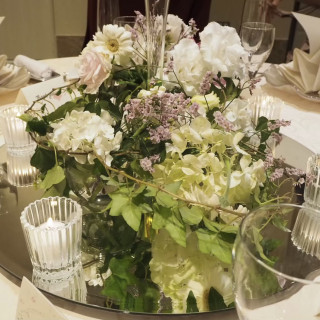テーブルのお花が上品でした。