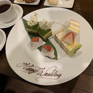 式の終了後に控室で食べたケーキ！