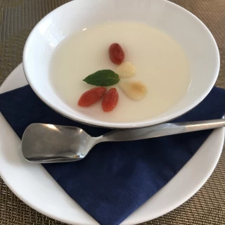 試食の杏仁豆腐