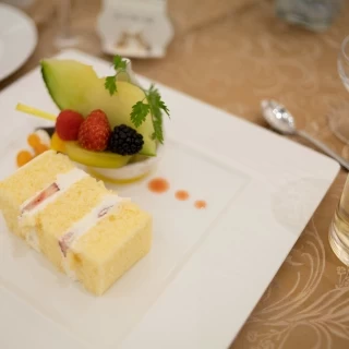 ショートケーキのみ試食とは異なる盛り付けでした