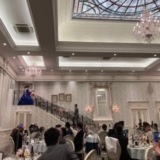 階段を使った入場