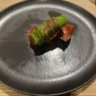 甜麺醤を塗っているとの事で旨味がすごく引き立って美味しかった