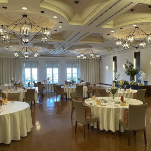披露宴会場ブラウン色調のテーブルコーデ|578641さんのOCEAN TERRACE HOTEL＆WEDDING  オーシャン テラス（営業終了）の写真(1151543)