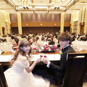 会場バックに|579463さんのノートルダム北九州/FIVESTAR WEDDINGの写真(1476696)