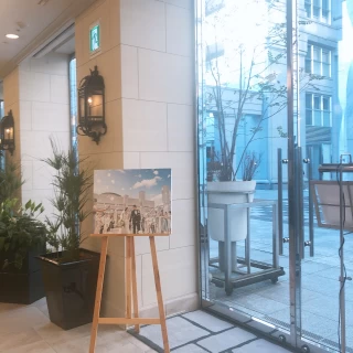 フラワーシャワーへの通路