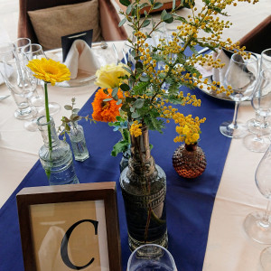 テーブル装花|580868さんのIRIS WATER TERRACE AYAMEIKE（イリスウォーターテラスあやめ池）の写真(1166828)