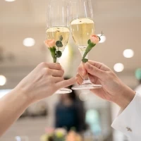 グラスに可愛いお花をつけていただきました。