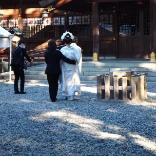 本殿挙式前のロケーション撮影