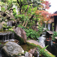 鎌倉や京都にいるのではないかと思わせる庭園です。