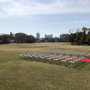 ガーデン挙式はこのようなロケーションで|582436さんの大阪城西の丸庭園 大阪迎賓館の写真(1178380)