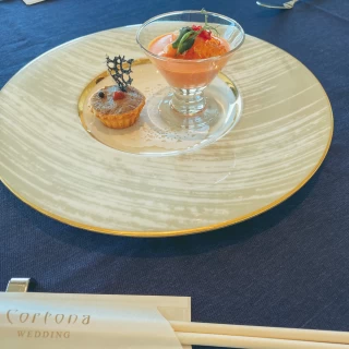 試食会で頂いたハーフコース料理です。