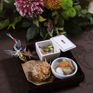 装花に負けずお料理も彩り鮮やか|585091さんの牛嶋神社の写真(1411376)