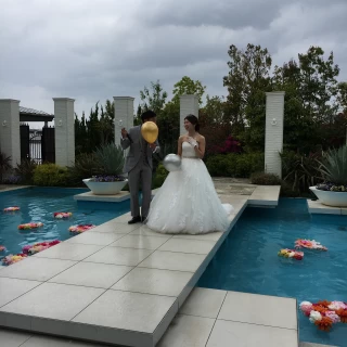 プールにバルーン