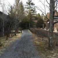 チャペルから、ガーデンへ続く通路。自然を感じられます。