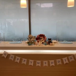 受付です。物品をスタッフに渡したらいい感じにしてくれました。