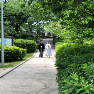仲良くお散歩です|587209さんの龍城神社の写真(1215818)