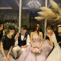 披露宴会場にて集合写真