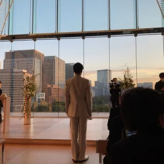 挙式会場。夕日素敵！