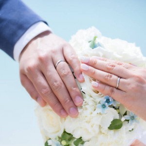 ブーケと指輪|588056さんのシー シェル ブルー／サザンビーチホテル＆リゾート●小さな結婚式の写真(1460201)