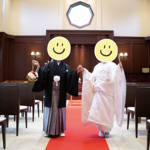 和装にも合うチャペルでした。|589346さんの神戸北野ハンター迎賓館の写真(1232476)