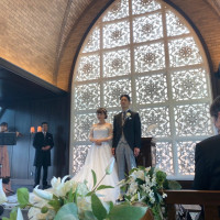 結婚式中の写真です