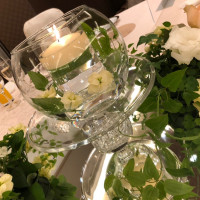 テーブル装花のガラスボール