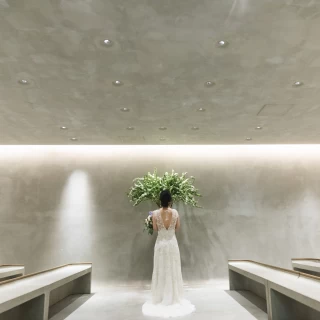 ドレスと空間と花のバランスが◎
