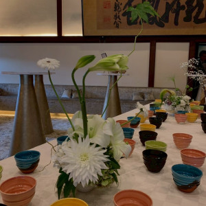 仁秀カップという京都ならではのものを引出物兼演出で使いました|590836さんのFUNATSURU KYOTO KAMOGAWA RESORT（登録有形文化財）の写真(2560904)